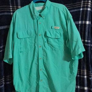 Magellan blue fishing shirt.